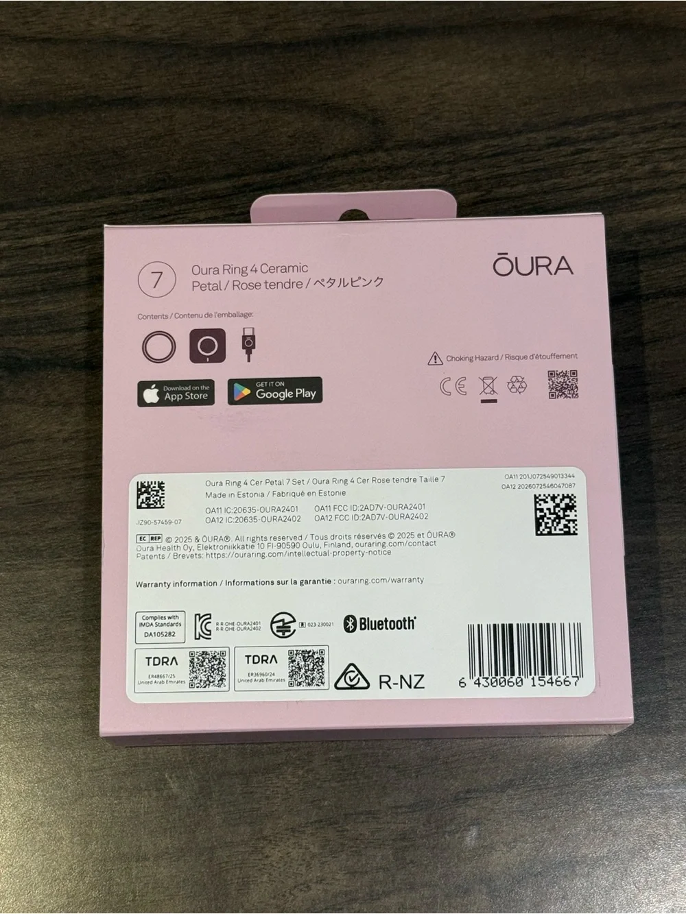 Oura Ring 4 Ceramic Size 7